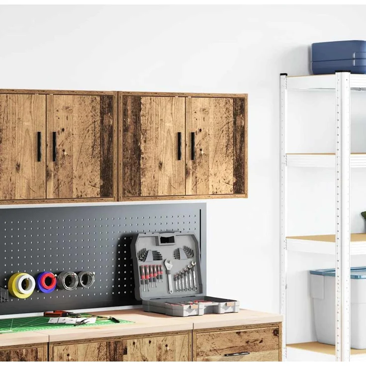 vidaXL Garagen-Wandschrank Altholz-Optik Holzwerkstoff 860657 – Bild 2