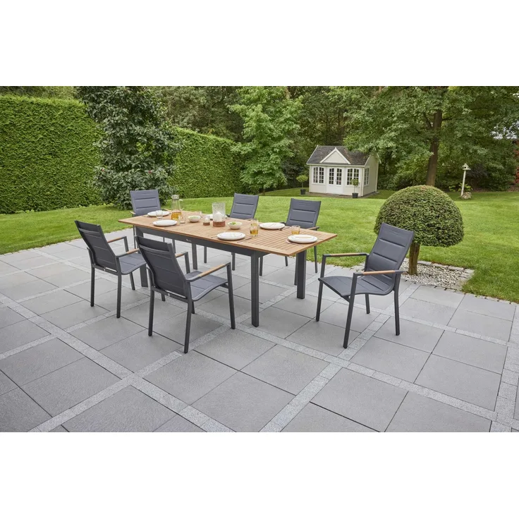 LC Garden »Unicamo« anthrazit/Teak Dining Set II