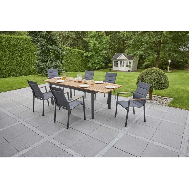 LC Garden »Unicamo« anthrazit/Teak Dining Set II – Bild 1