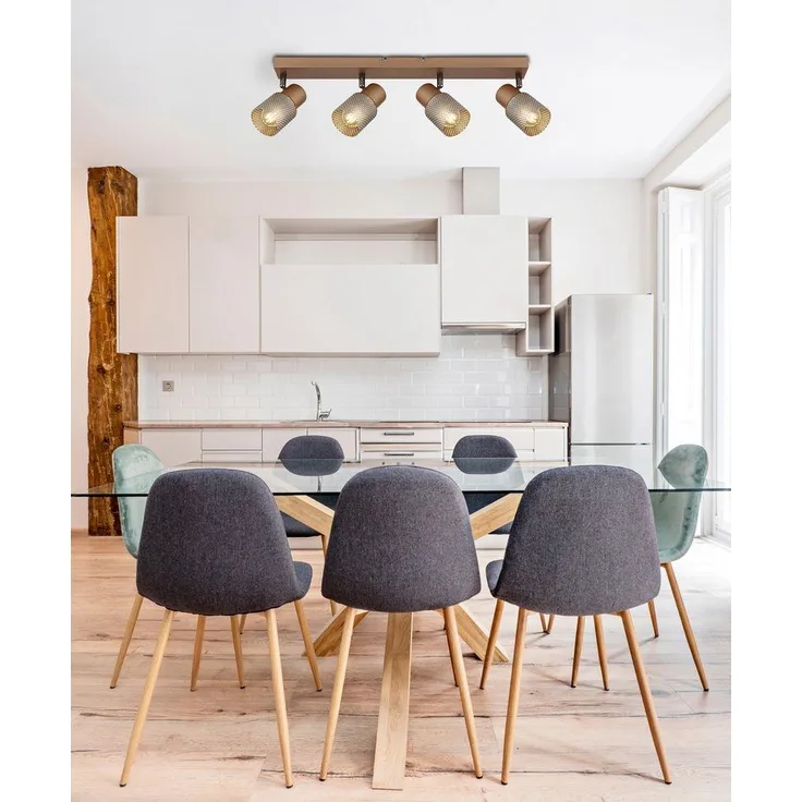 GLOBO LIGHTING Deckenstrahler SATELLA, ohne Leuchtmittel, Deckenspot/kaffeefarben/Kristalleffekt/Flur/Wohnzimmer