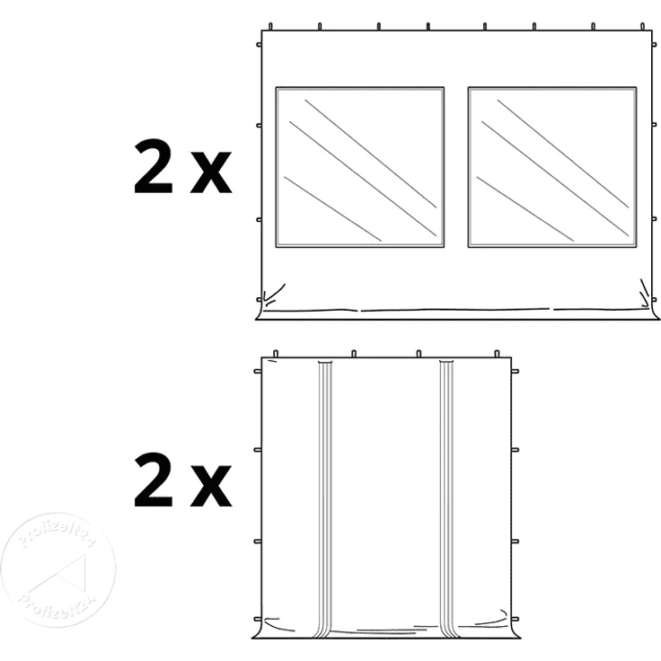 3x4,5 m Faltpavillon PROFESSIONAL Alu 40mm, Seitenteile mit Panoramafenstern, creme – Bild 3