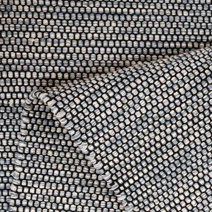 TaraCarpet Wollteppich Handwebteppich Borkum 100% Baumwolle, rechteckig, Höhe: 5 mm, gewebt Baumwolle grau nachhaltig modern Wohnzimmer Küche 080x150 cm – Bild 4
