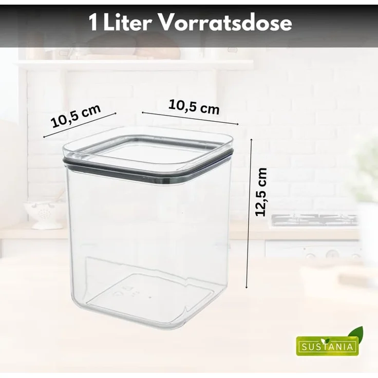 Centi Vorratsdose Vorratsdosen luftdicht stapelbar transparent, Kunststoff, (18er-Set) – Bild 2