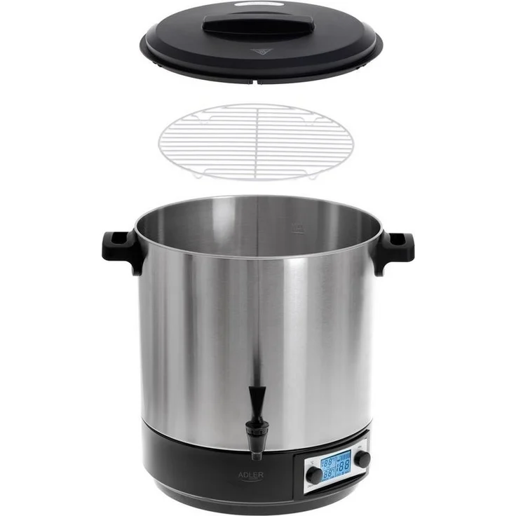 Adler Kochtopf AD 4496, Elektrischer Pasteurisierungstopf, 28L, 2600W, LCD Anzeige, silber – Bild 2