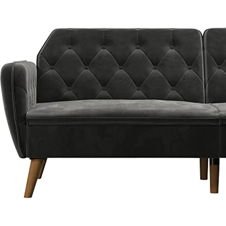 Tallulah Schlafsofa 3-Sitzer aus Samt Grau – Bild 8