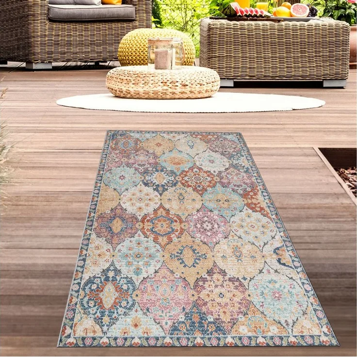 Carpetia Outdoorteppich In- und Outdoor, rechteckig, Höhe: 5 mm, mit orientalischem Vintage-Ornamentmuster