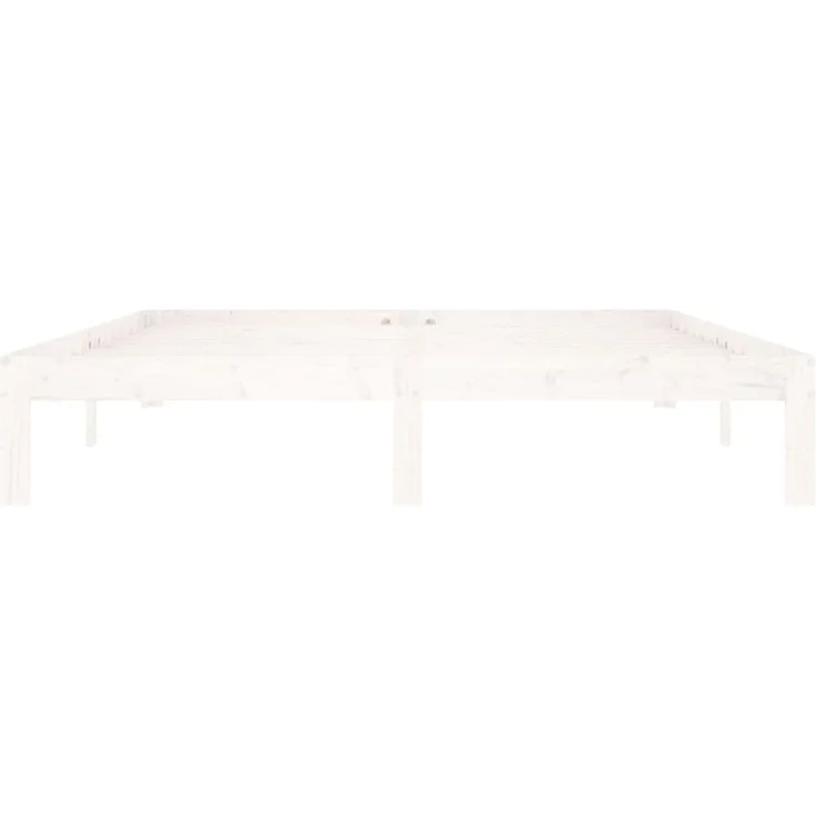 Doppelbett, Betten für Erwachsene, Massivholzbett Weiß Kiefer 160x200 cm de5579 – Bild 4