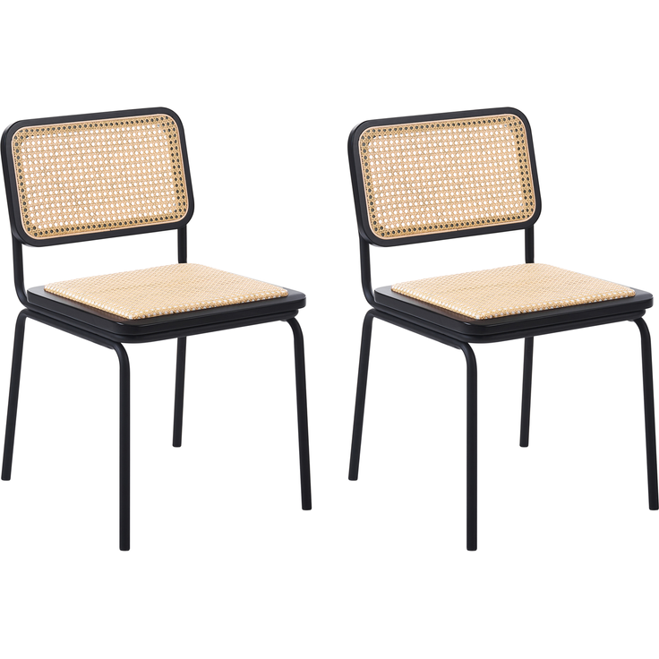 Esszimmerstuhl 2er Set CORVALLIS Polyrattan Schwarz