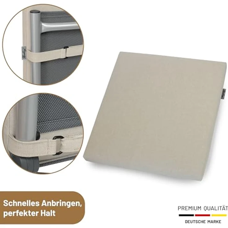 Herlag Hockerauflage Sunny, Hockerkissen 48x48x4cm Wetterfest Bezug Waschbar – Bild 6