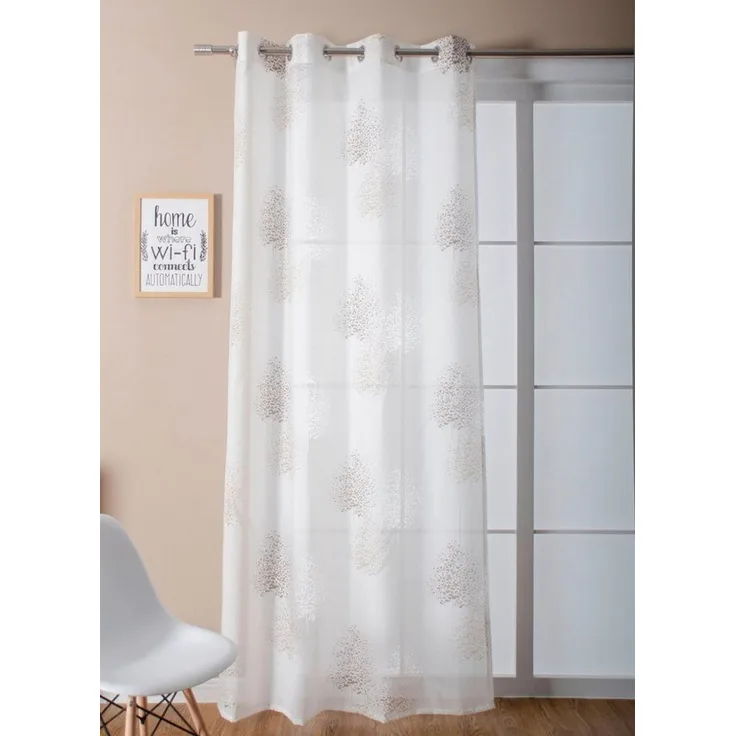 Kutti Vorhang Belinda (1 St), Ösen, halbtransparent, Ausbrenner, Gardine, halbtransparent, Ausbrenner, bedruckt, Viskose-Polyester