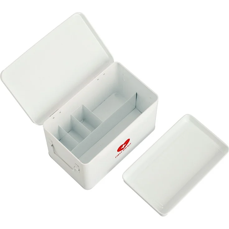 ZELLER 19245 Medizinbox FIRST AID KIT Metall weiß - 32 x 19 x 20 cm / Arzneimittelaufbewahrung – Bild 3