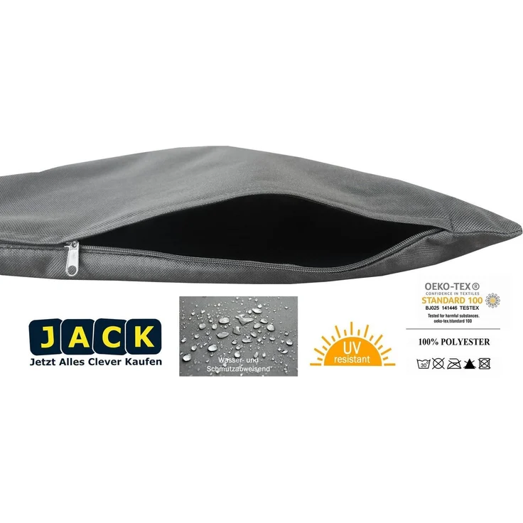 JACK Kissenbezüge JACK 2er Set 30x50cm Outdoor Hülle Wasserfest, (2 Stück), robust und strapazierfähig, Wasserabweisend, für Innen & Außen – Bild 2