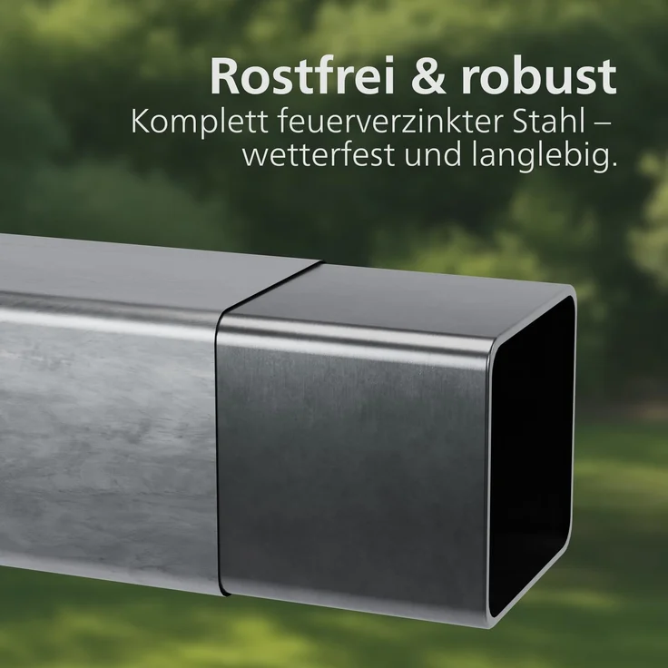 CLP Brennholzregal Macon mit Dach wetterfest Metall verzinkt,Farbe:metall;Set-Inhalt:Brennholzregal + Erweiterung – Bild 6