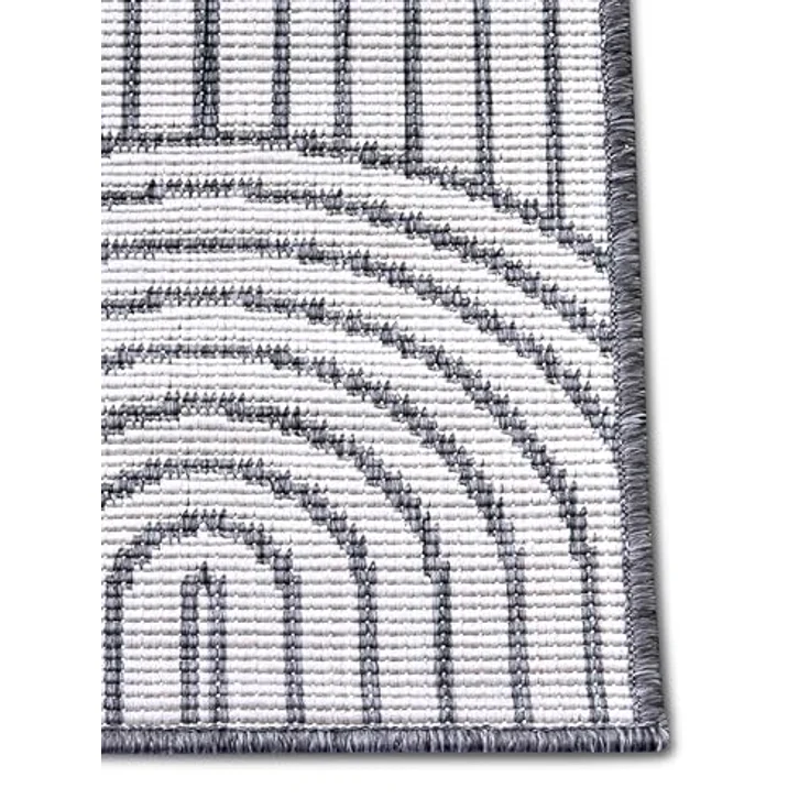 Hanse Home Pangli Outdoor Teppich Wetterfest – Wendeteppich Skandinavischer Boho Style Wasserfest Einfarbig Geometrisch 3D-Effekt für Garten, Balkon, Terrasse, Wohnzimmer – Silber, 240x330cm – Bild 8