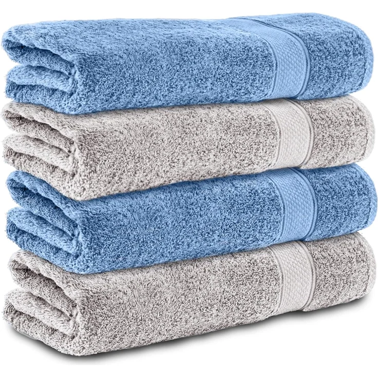 Komfortec Badetücher 100% Baumwolle, 470 g/m², Frottee (4-St), Handtücher 70x140 cm Set, Weich