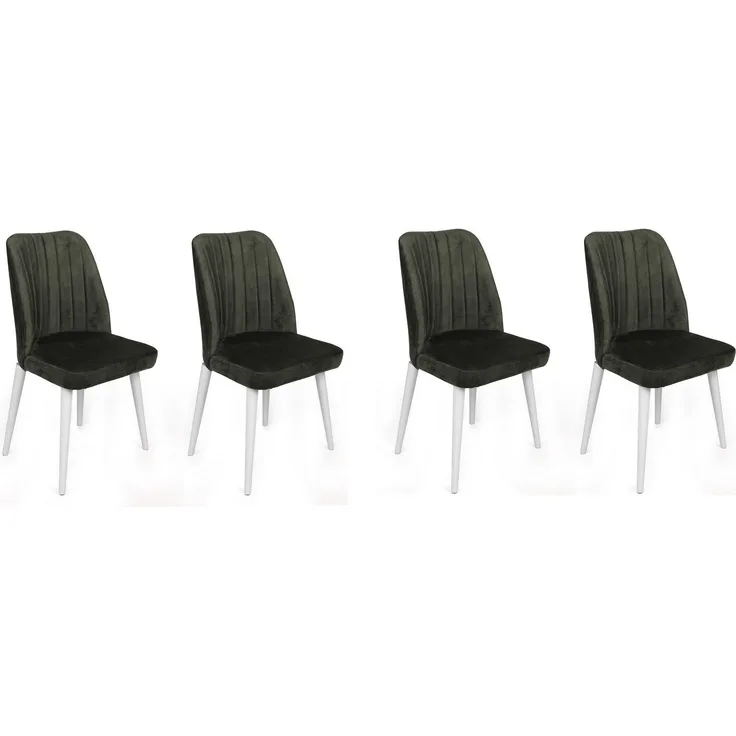 Skye Decor 'Alfa-492 V4' Stuhlset (4-teilig), Khaki / Weiß, 50 x 90 x 49 cm