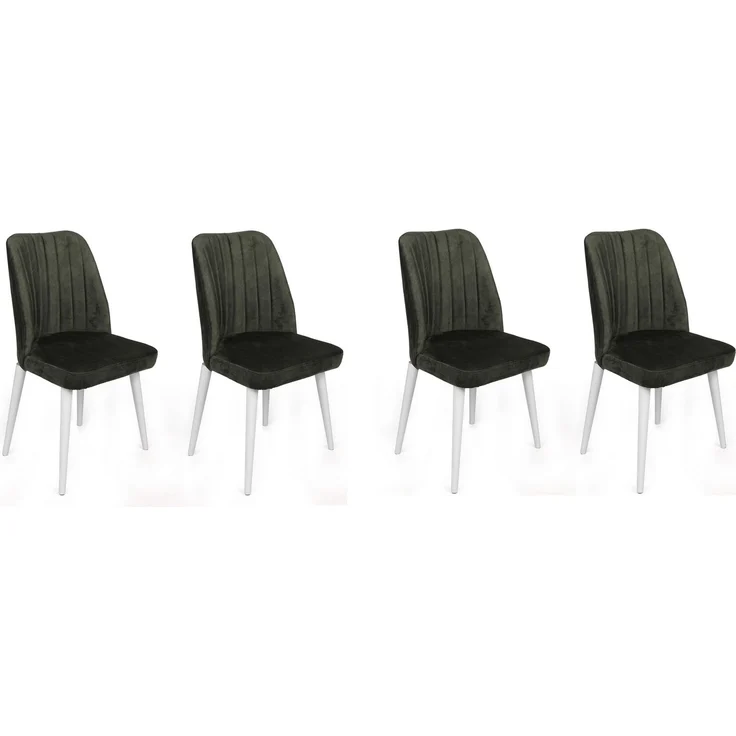 Skye Decor 'Alfa-492 V4' Stuhlset (4-teilig), Khaki / Weiß, 50 x 90 x 49 cm – Bild 1