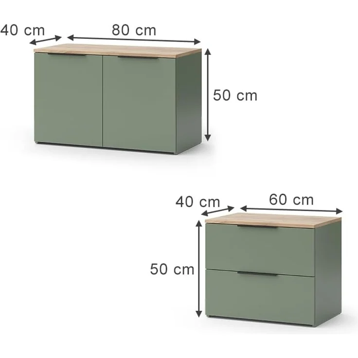 Wohnwand Wido Grün 3 Teile Vicco – Bild 3