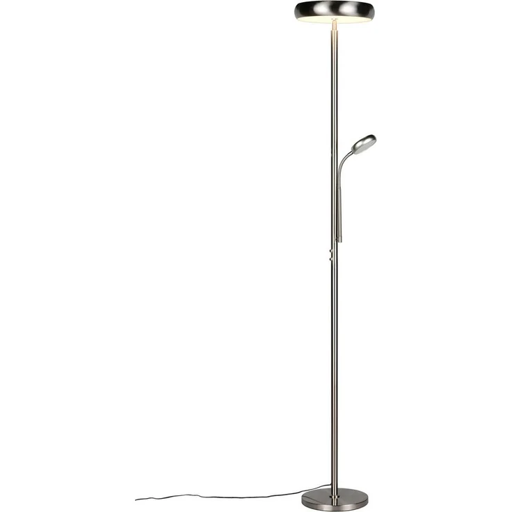 LED Deckenfluter PALERMO Höhe 183cm mit Leselampe und Fernbedienung, Silber – Bild 2