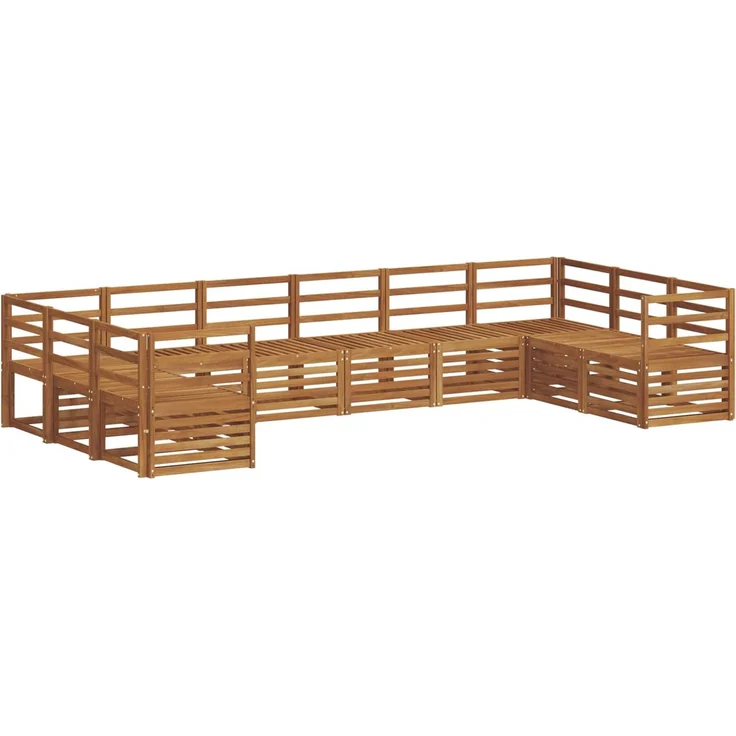 vidaXL Outdoor-Sofagarnitur 10 stk. 10-Sitzer Natur Massivholz Akazie 3375539 – Bild 2