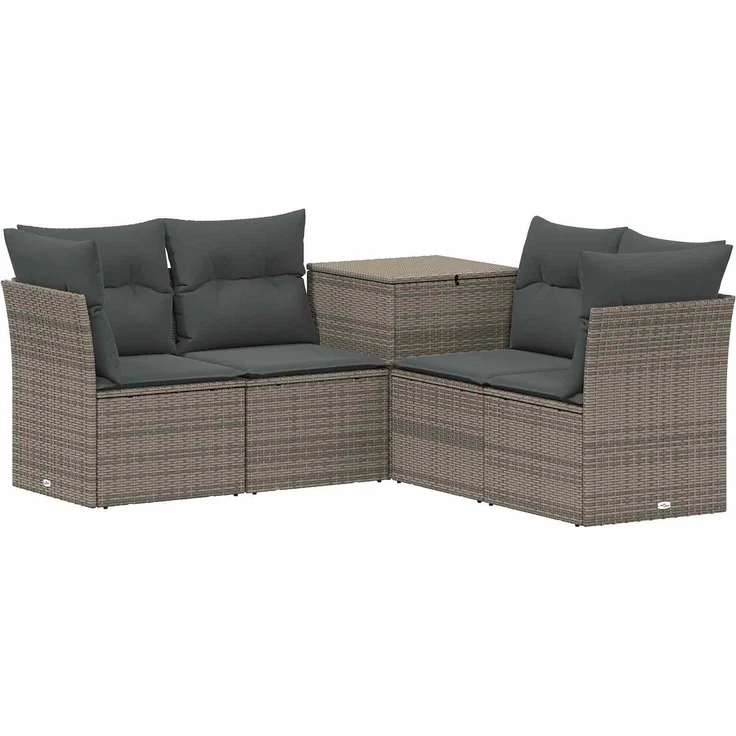 vidaXL Sofa Set 5 stk. Grau und Dunkelgrau 179 x 179 x 85 cm 3447838 – Bild 2