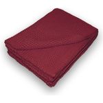 Traumhaft gut schlafen Strickdecke, Kuscheldecke verschiedene Farben, 100% Polyester, Farbe: Weinrot