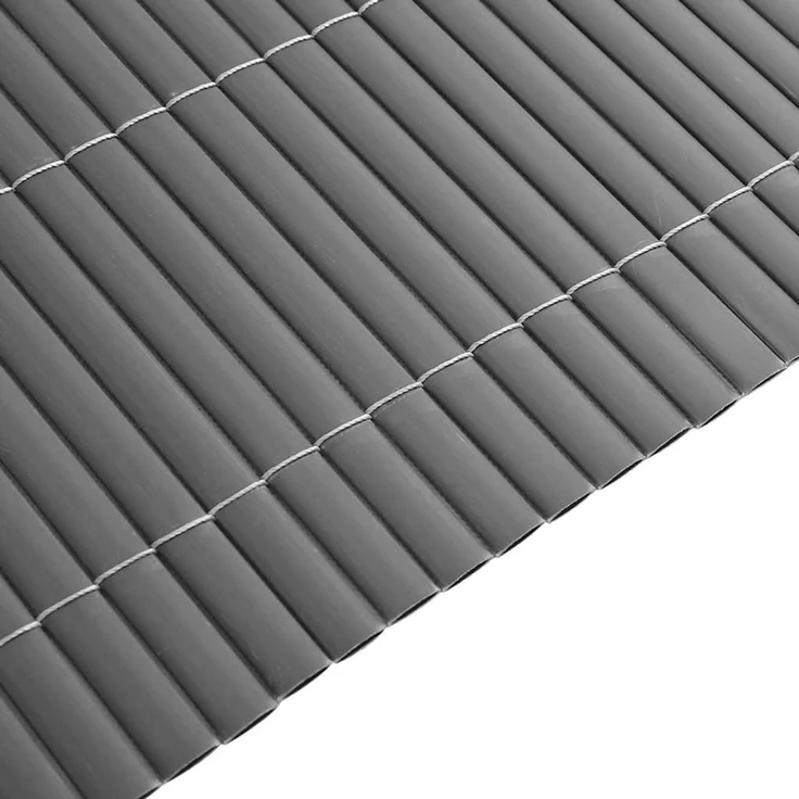 vidaXL Gartenzaun Doppelseitig Grau 1,8x5 m PVC 42002627 – Bild 7