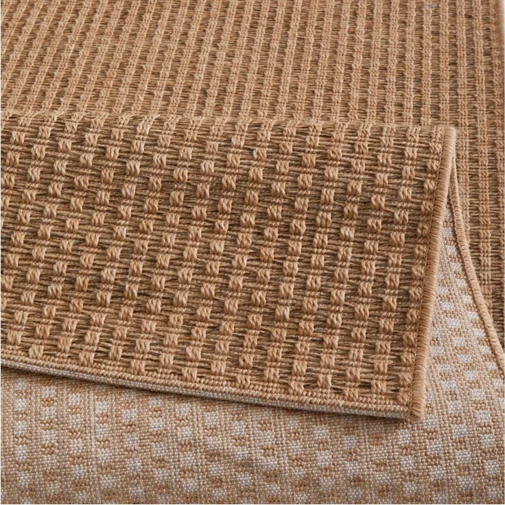 TaraCarpet Outdoorteppich Tara Carpet Sumatra Uni Sisal Jute Look natur, rechteckig, Höhe: 10 mm, Küche Wohnzimmer Terrasse Garten Balkon natur 80x150 – Bild 4