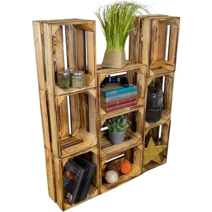 Kistenkolli Altes Land Allzweckkiste Kleine Holzkiste "Frieda" flambiert (Spar-Set) – Bild 7