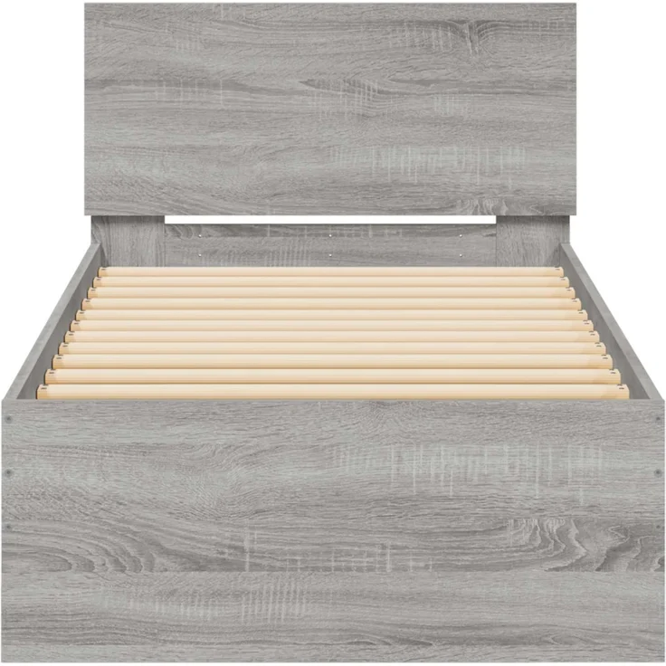 vidaXL Bettgestell mit Kopfteil Sonoma-Grau 80 x 200 cm Holzwerkstoff 8009020 – Bild 4