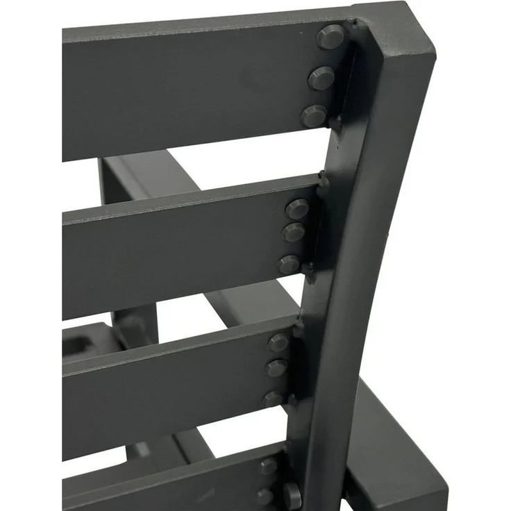 DEGAMO Gartenbank ATLANTA (1-St), 2-sitzer 123cm, Aluminium rostfrei in dunkelgrau, modern – Bild 2