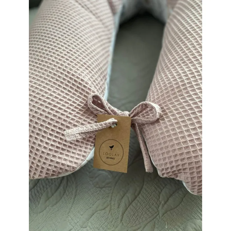 Loolay Stillkissen WAFFELPIQUE HASE Kissen Seitenschläferkissen Schwangerschaftskissen, 170 o. 190 cm Kissen + BEZUG (abnehmbar) HASE Beige Weiss WAFFEL Rosa, Grau, Minze, Weiß, M/ L u. L/ XL - perfekt Auswahl für Schwanger Seitenschläfer Schlafen!, PR...