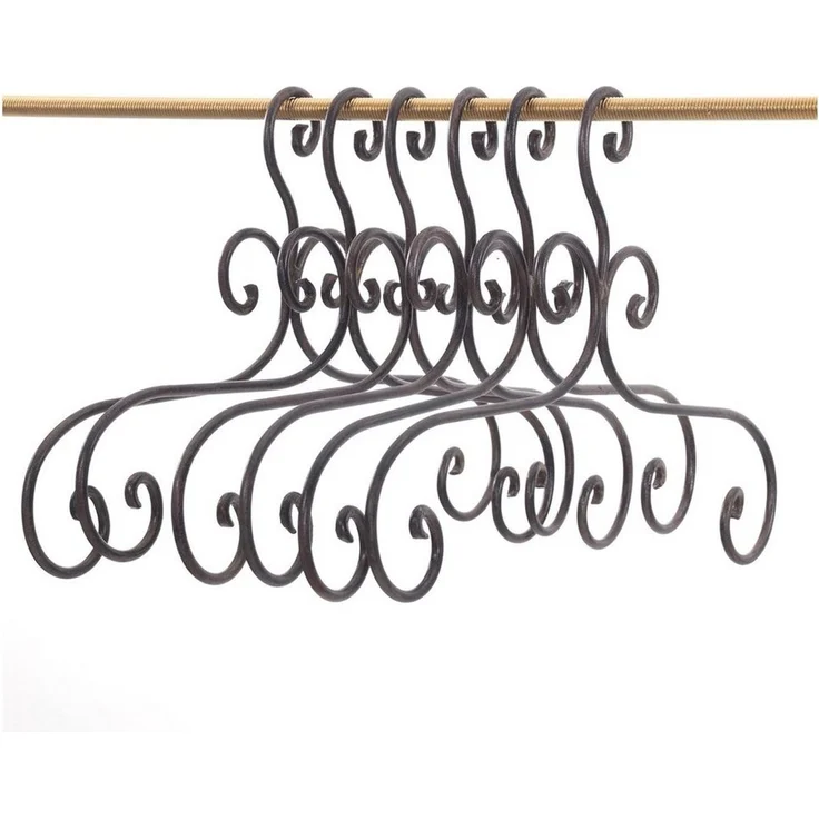 DESIGN DELIGHTS Garderobenständer KLEIDERBÜGEL 6 ER SET "AMELIE", Metall, braun, 41cm, Kleiderhaken – Bild 5