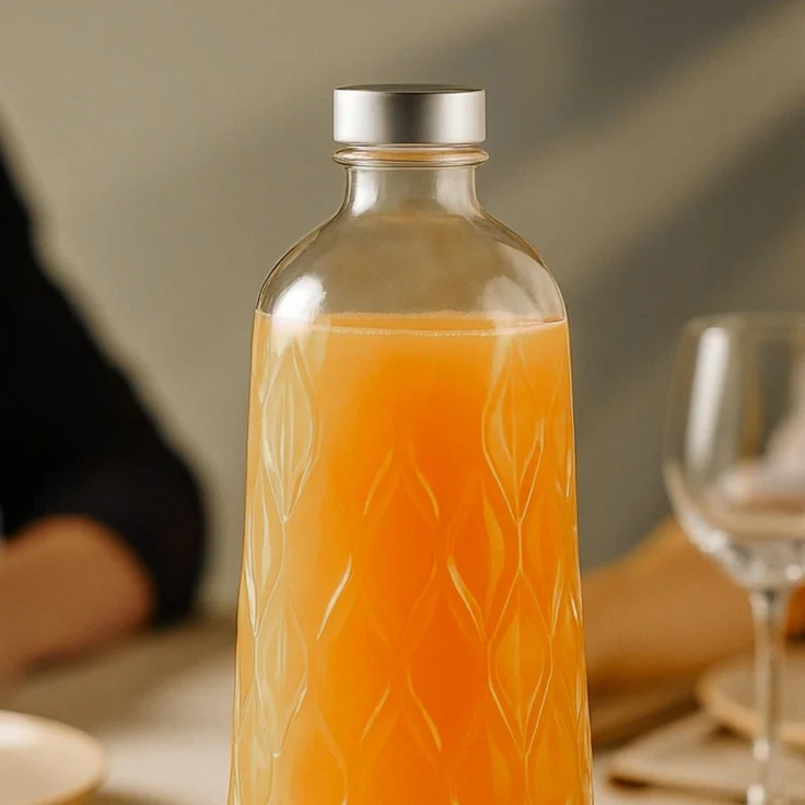 Pasabahce Leafy Glasflasche 1,035 L mit Deckel - Karaffe für Wasser & Säfte – Bild 3