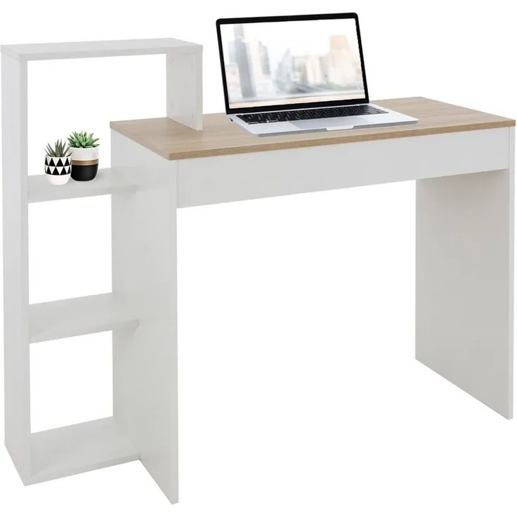 ML-DESIGN Schreibtisch Arbeitstisch mit Regal 3 Einlegeböden 2in1 System für Arbeitszimmer, Bürotisch Computertisch PC Tisch Laptoptisch Ablage Regal Homeoffice