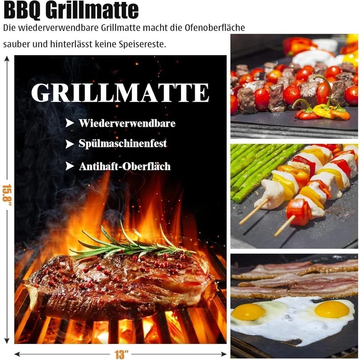 LuxusKollektion Grillbesteck-Set, 30-teilig, Edelstahl silber / Holz natur – Bild 4