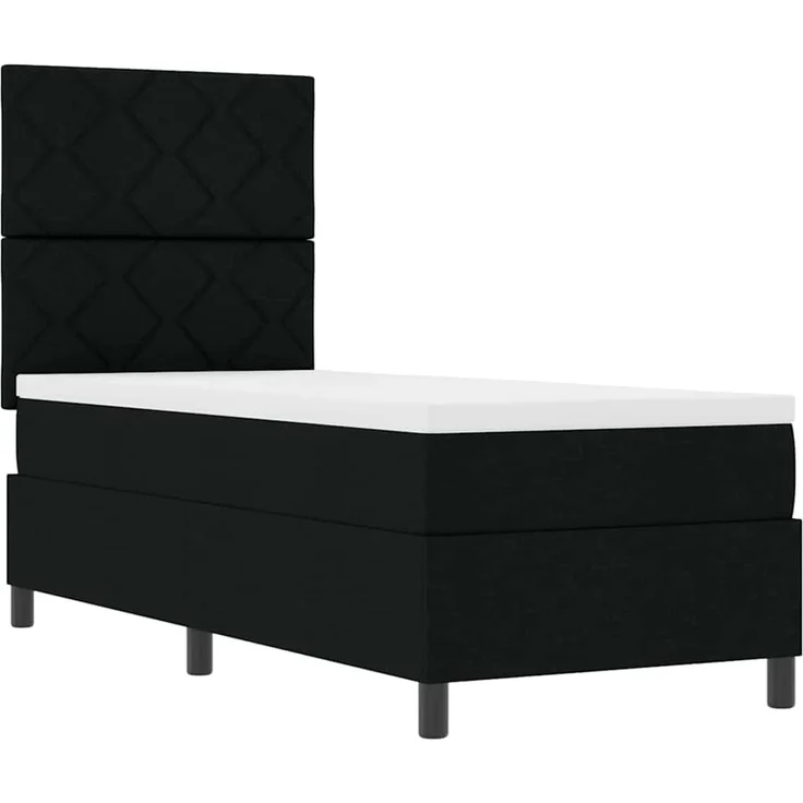 vidaXL Boxspringbett mit LED-Lichtleisten Schwarz 80 x 200 cm Stoff 3342902 – Bild 6