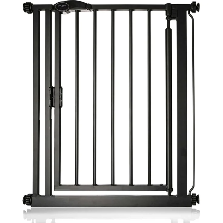 Safetots Druckmontage Selbstschließendes Treppengitter, Schmal, 68. 5cm - 75cm, Mattschwarz, Automatisch schließendes Babygitter, Sicherheitsbarriere für Kleinkinder, Einfache Installation