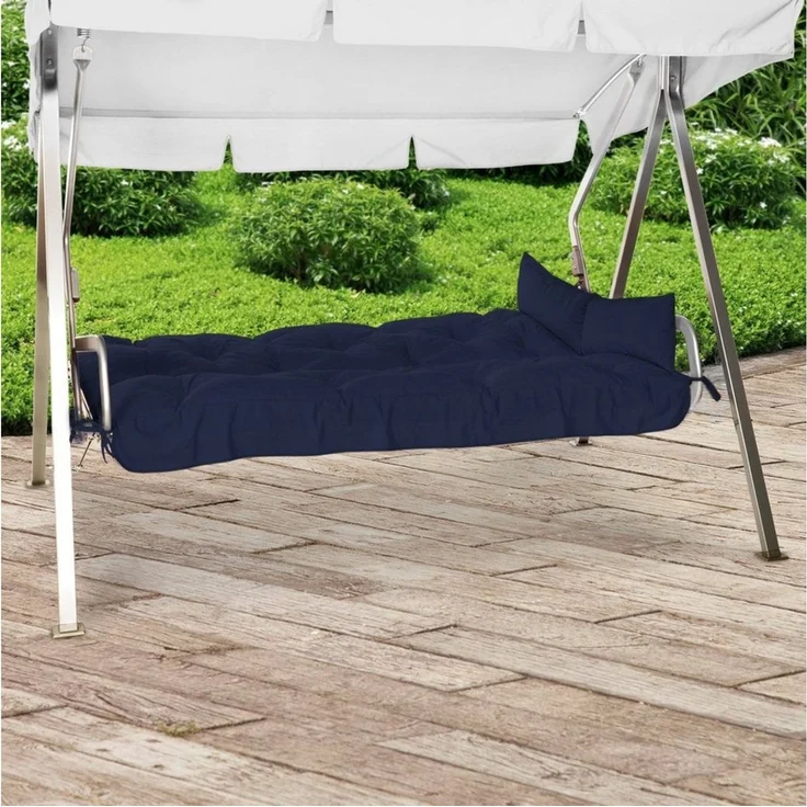 Beautissu Hollywoodschaukel Auflagenset Flair HS Dunkelblau – Bild 4