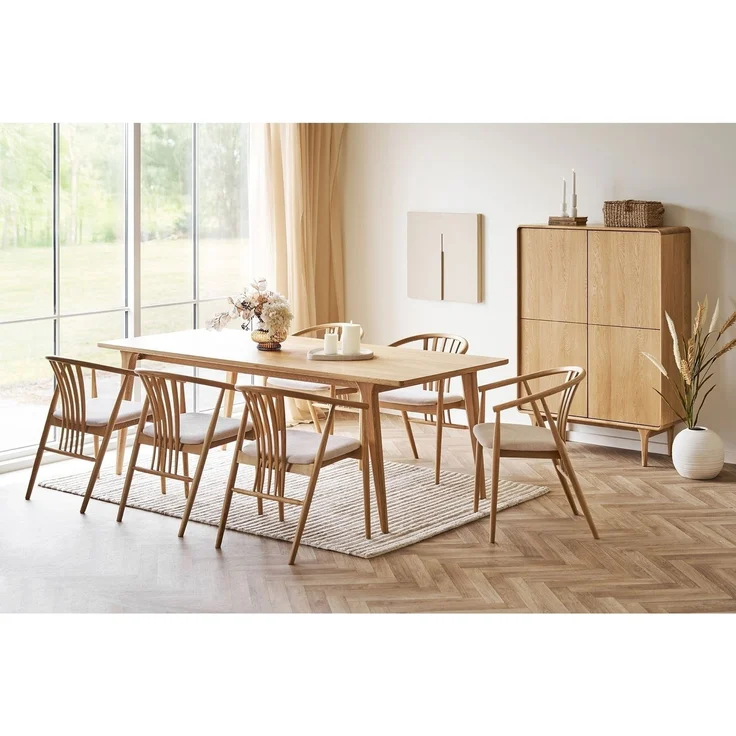 Esszimmerstuhl >Agustin< (1 stk) in Eiche natur, Massivholz - 57x78x54cm (BxHxT) – Bild 2