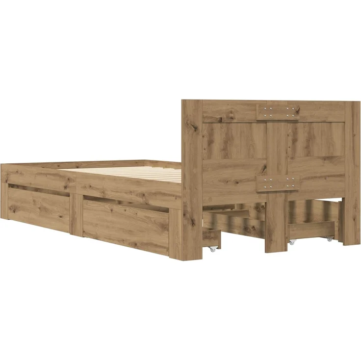vidaXL Bettrahmen 2 stk. Kunsthandwerk Eiche Holzwerkstoff 3429684 – Bild 7