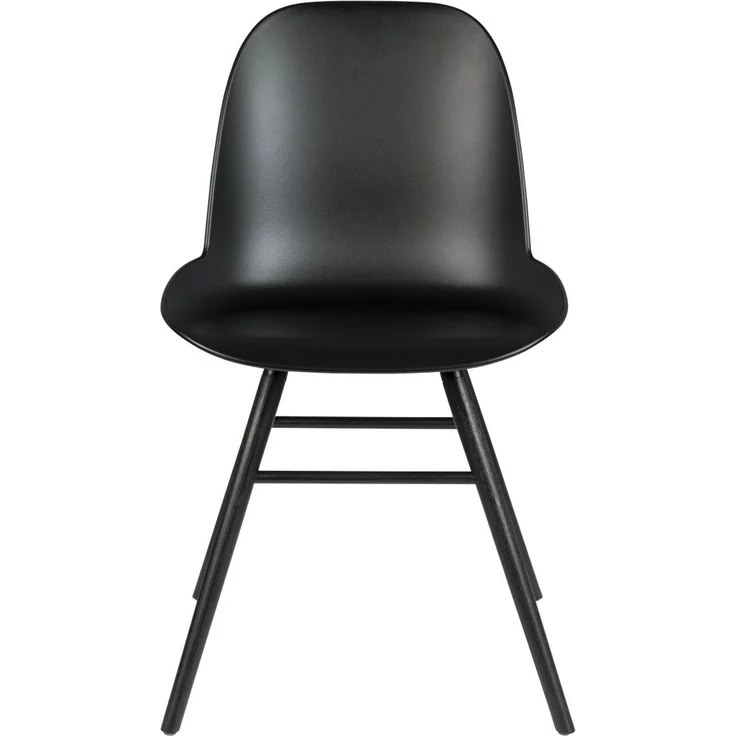 Zuiver Esszimmerstuhl Albert Kuip All Black im 2er-Set mit schwarzer Polypropylen-Sitzschale und Aluminiumgestell – Bild 2