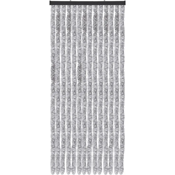 Flauschvorhang 56x185cm - 140x220cm Meliert Hellgrau und Weiß 56x185 cm