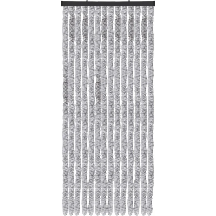 Flauschvorhang 56x185cm - 140x220cm Meliert Hellgrau und Weiß 56x185 cm – Bild 1