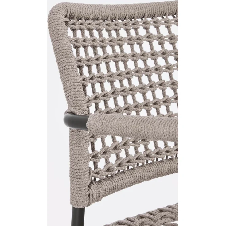 Gartenstuhl Rajada aus Aluminium, modernes Design, taupe anthrazit, stapelbar für Outdoor – Bild 6
