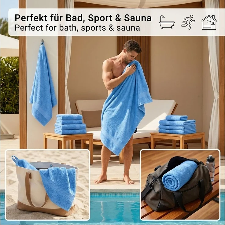 Betz Badetuch 2 Stück Duschtücher Duschtuch Set Größe 70x140 cm, Baumwolle (Set, 2-St) – Bild 3