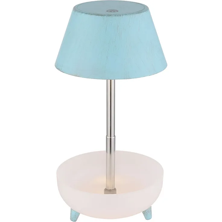 LED Tischleuchte, blau, Touchdimmer, Akku, H 22,5 cm