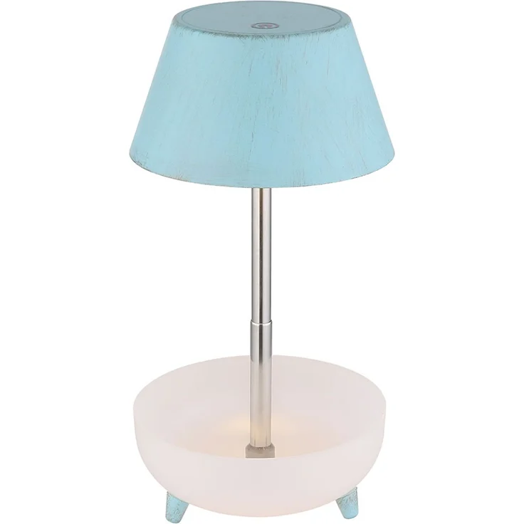 LED Tischleuchte, blau, Touchdimmer, Akku, H 22,5 cm – Bild 1