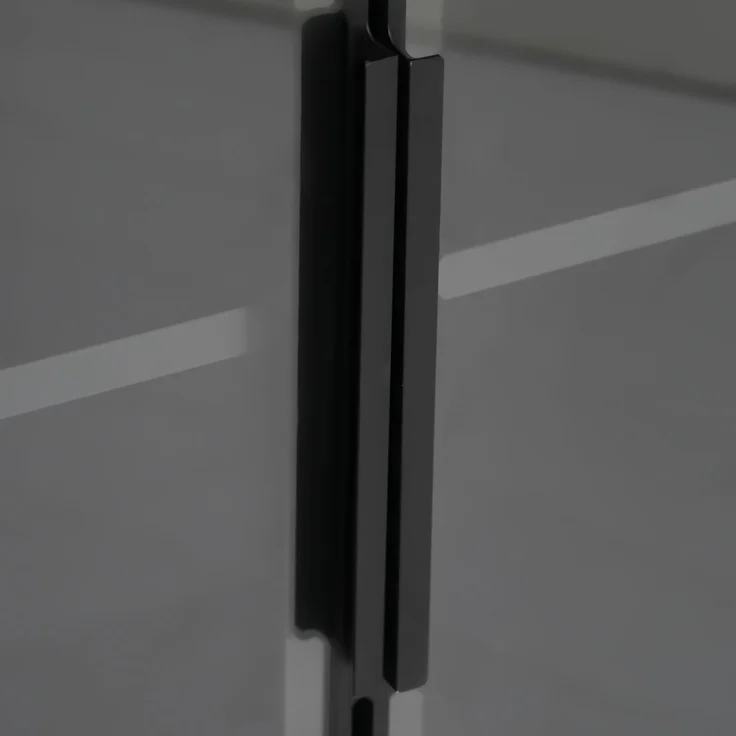 LED-Glasvitrine 110,5 x 35 x 160 cm aus MDF und Sicherheitsglas in Schwarz-Weiß – Bild 10