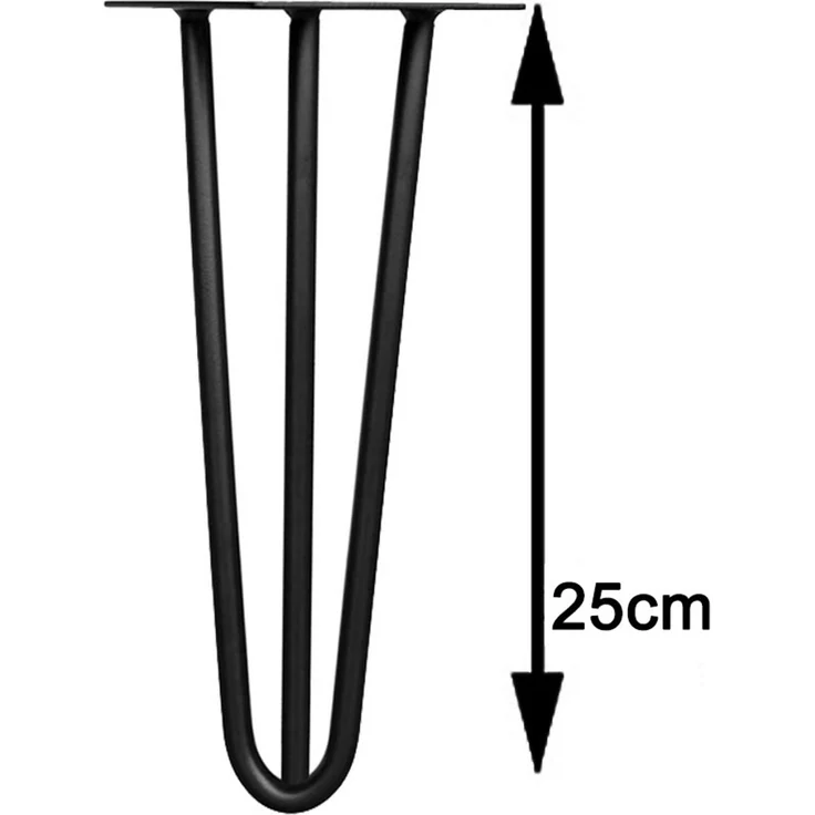 Tischbeine 4er-Set Hairpin 25 cm Haarnadelbeine Schwarz Möbelfüße Tischkufen – Bild 5